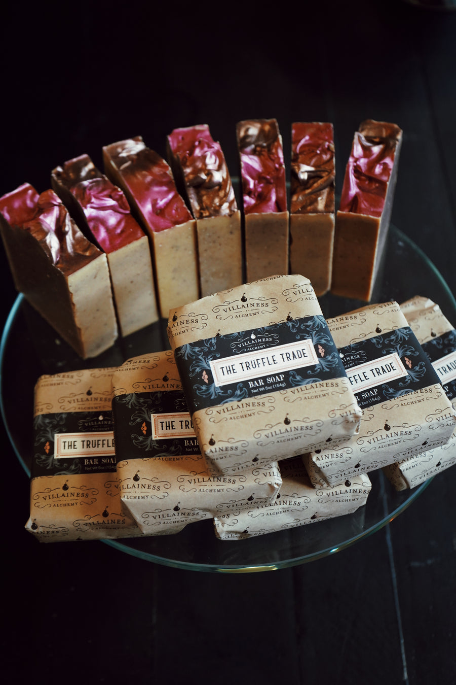 Soap by Villainess chocolate, raspberry, cherry cordial